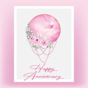 Floral Crystal Anniversary Greeting Card