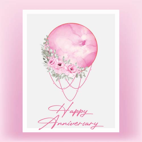 Floral Crystal Anniversary Greeting Card