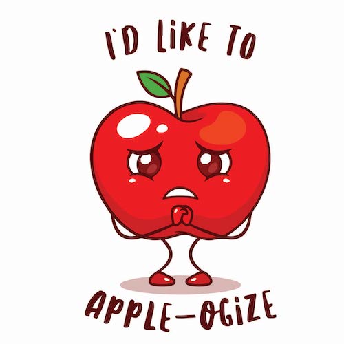 Apple-Ogize Greeting Card