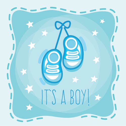 Blue Shoes Baby Boy Greeting Card