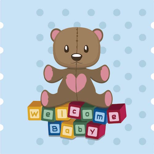 Letter Bear Baby Boy Greeting Card