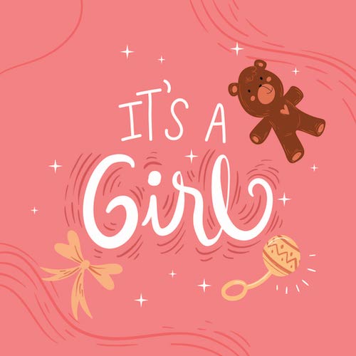 Teddy Bear Baby Girl Greeting Card