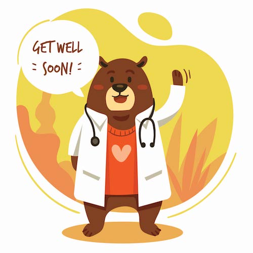 Bear Get Well Soon Greeting Card