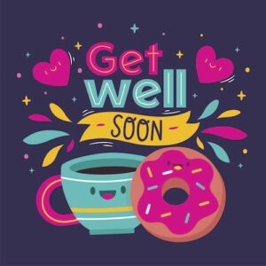 Coffee & Doughnuts Get Well Soon Greeting Card