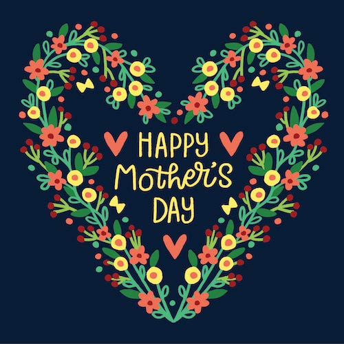 Hearty Blue Mother's Day Greeting Card