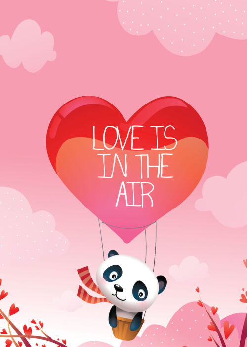 Panda Love Air Greeting Card