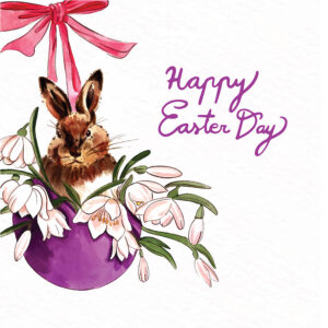 Red Ribbon Easter Greeting Card