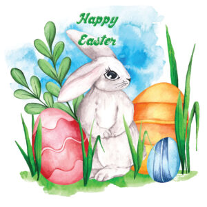Tall Easter Bunny Greeting Card