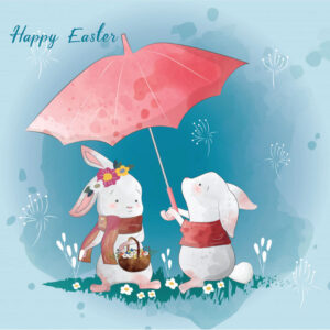 Pair of Bunnies Easter Greeting Card