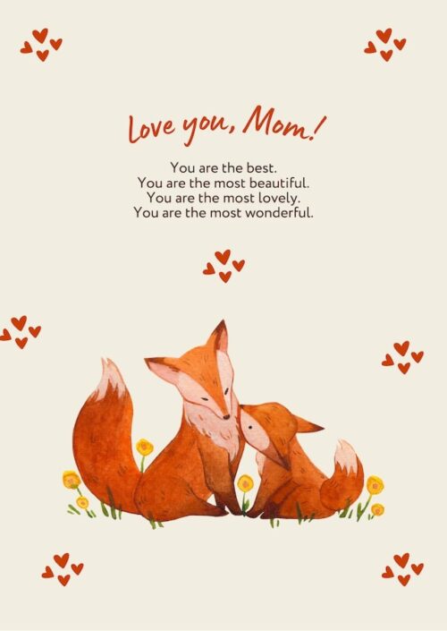 Fox Family Mother's Day Greeting Card