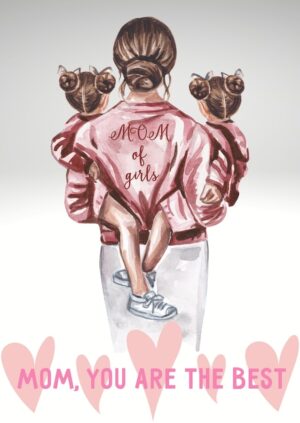 Mom of Girls Mother's Day Greeting Card