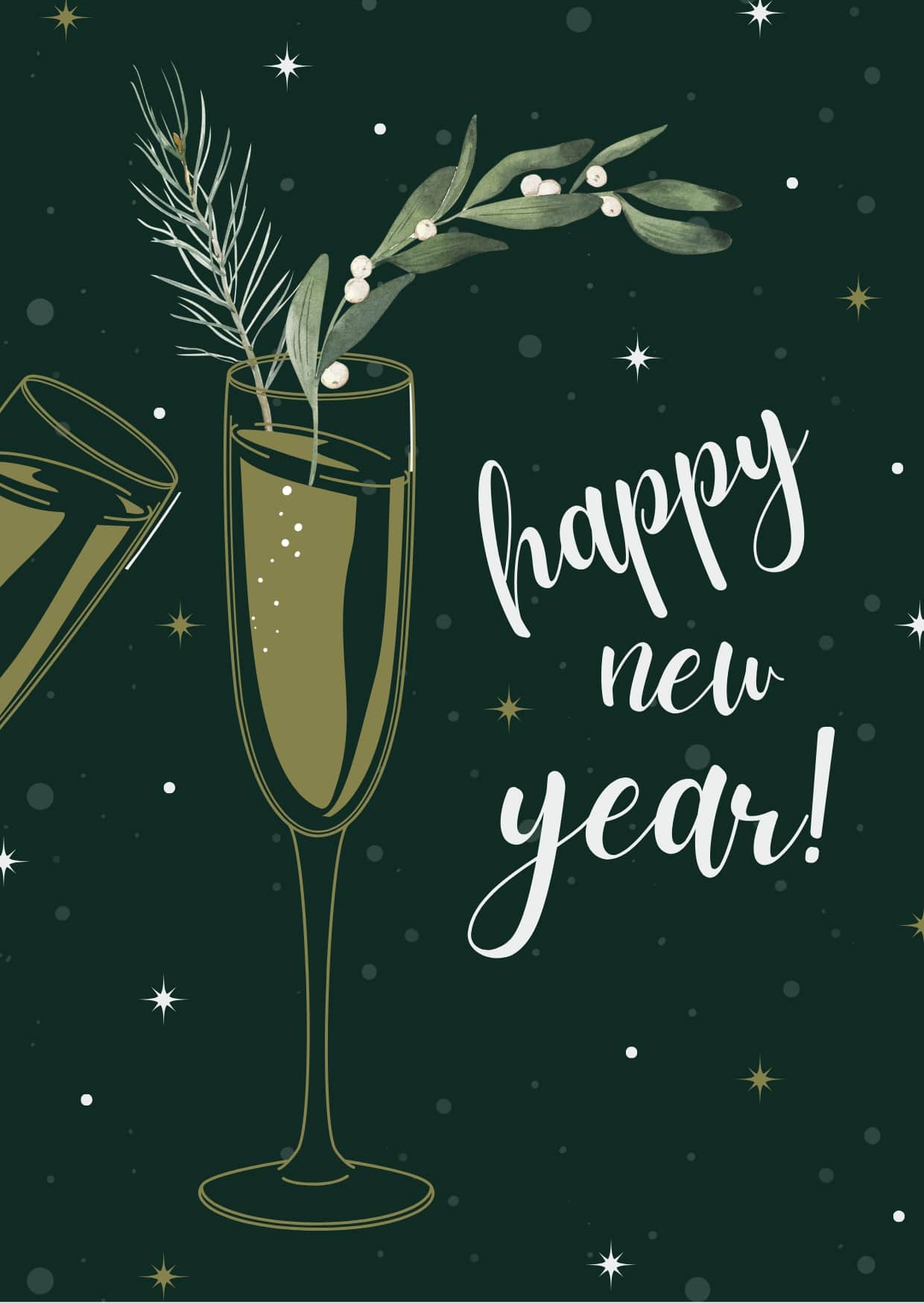 Cocktail New Year Greeting Card