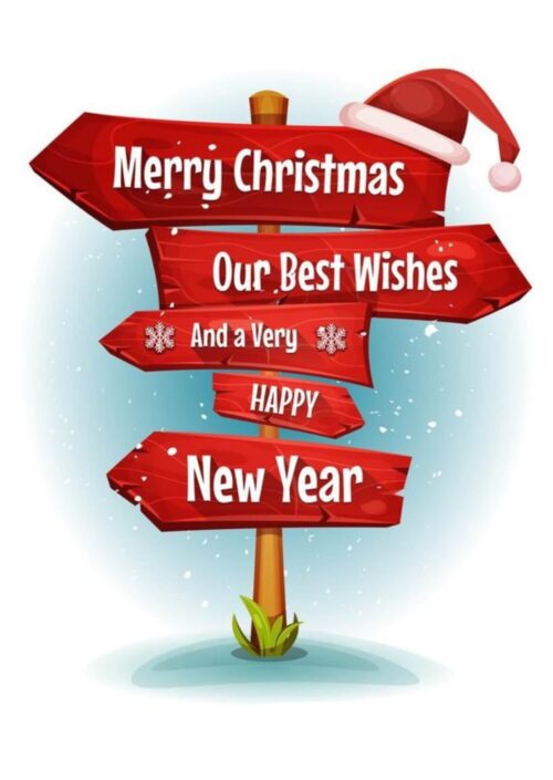 Signposts Christmas and New Year Greeting Card