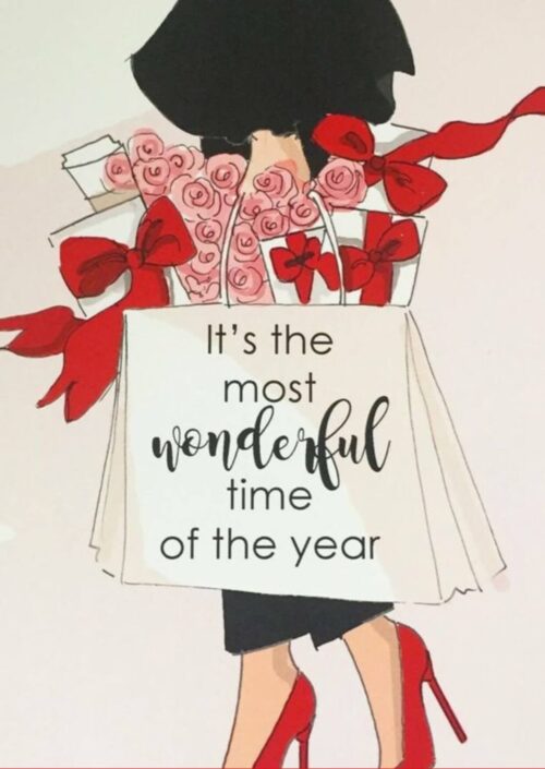 Wonderful Time Christmas and New Years Greeting Card