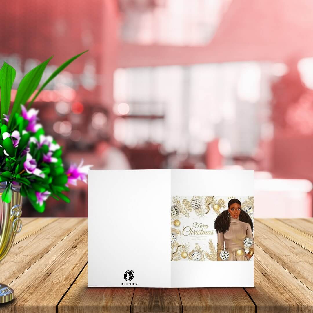 Gold Christmas and New Year Greeting Card - Image 2